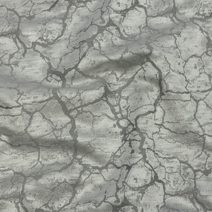 Metallic Drapery Jacquard - Platinum Marble Veins - British Imported