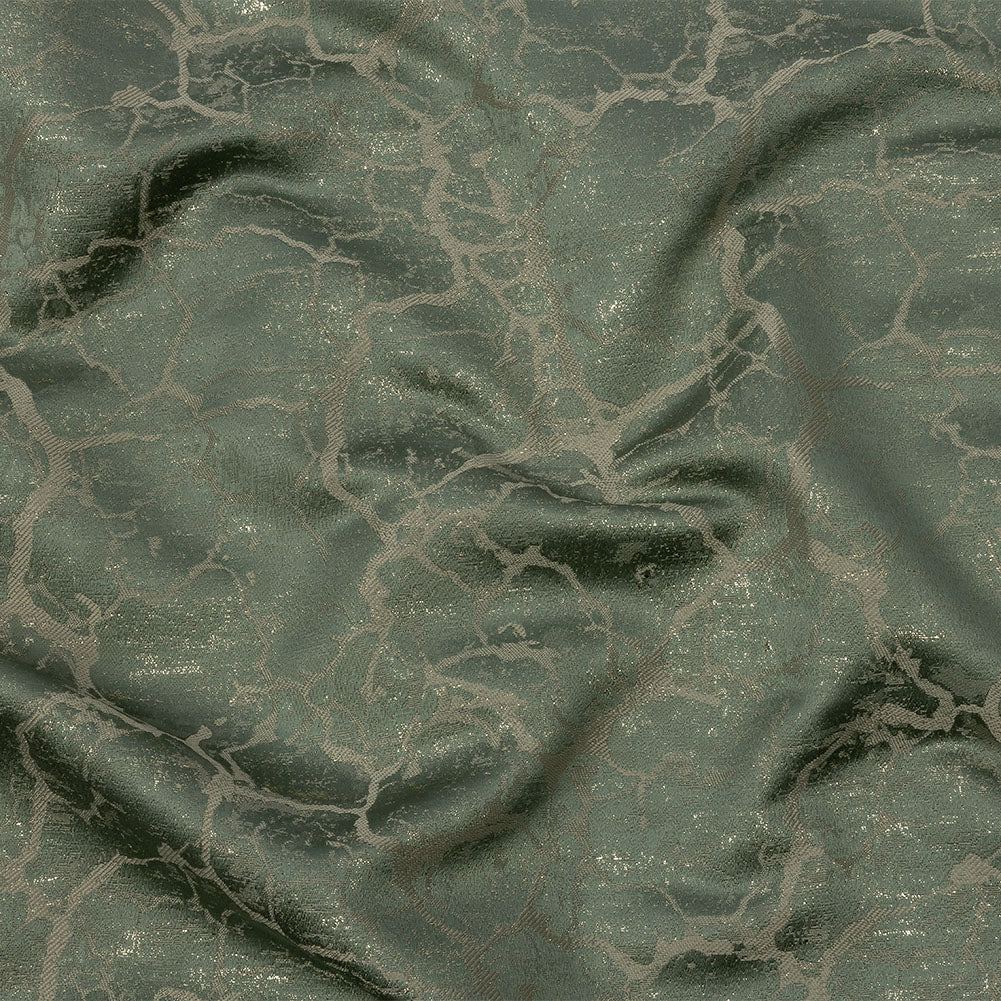 Metallic Drapery Jacquard - Spa Marble Veins - British Imported