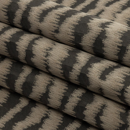Drapery Jacquard - Fossil Abstract Stripes - British Imported Folded