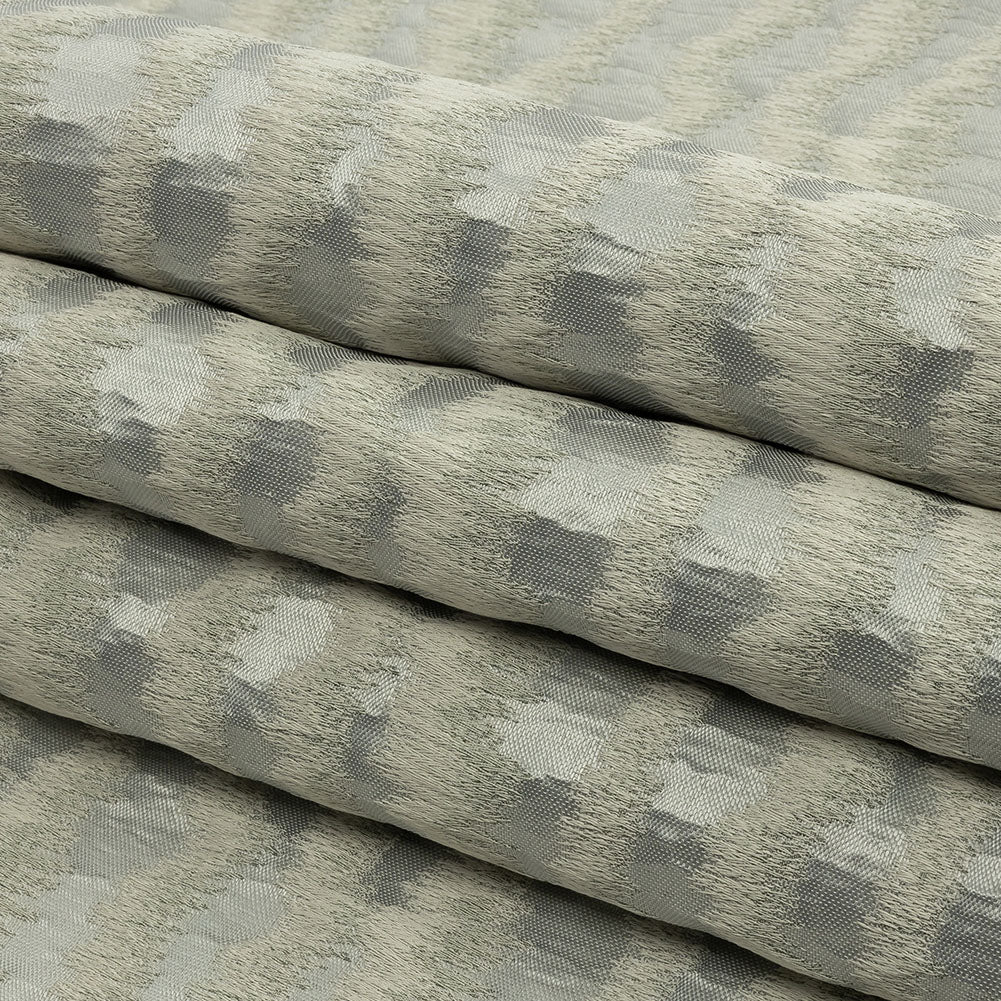 Drapery Jacquard - Glacier Abstract Stripes - British Imported Folded