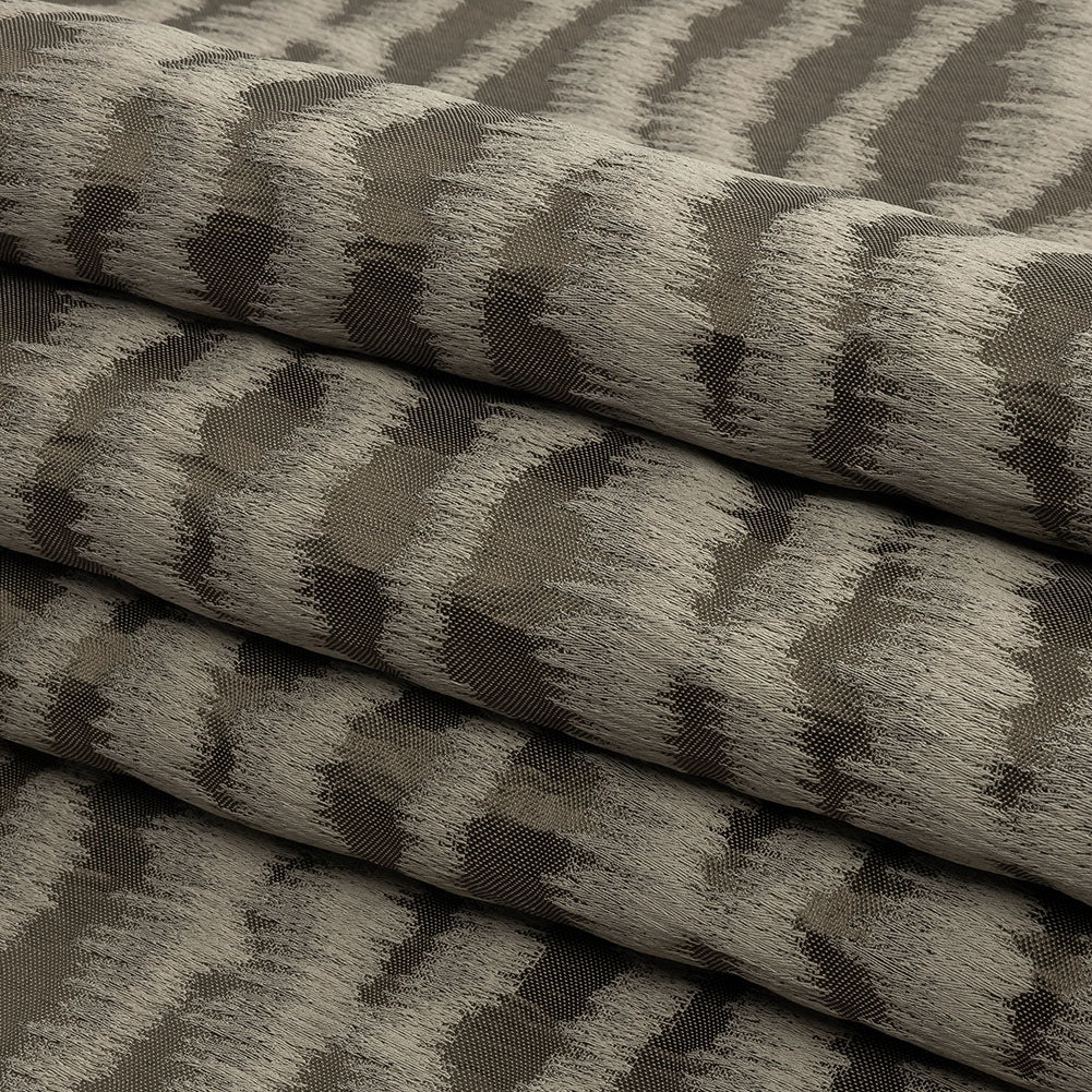 Drapery Jacquard - Truffle Abstract Stripes - British Imported Folded
