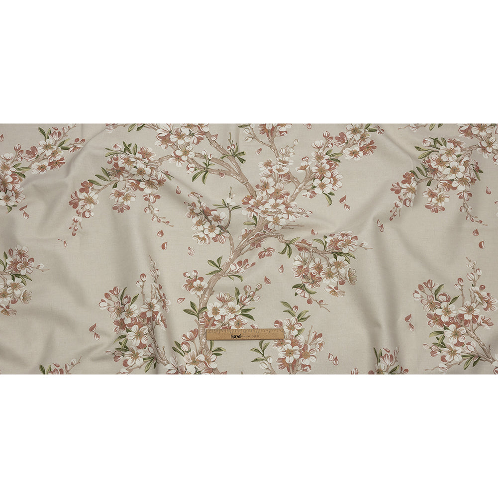 Cotton Canvas Print - Linen Blossoming Trees and Bees - British Imported Full