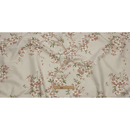 Cotton Canvas Print - Linen Blossoming Trees and Bees - British Imported Full