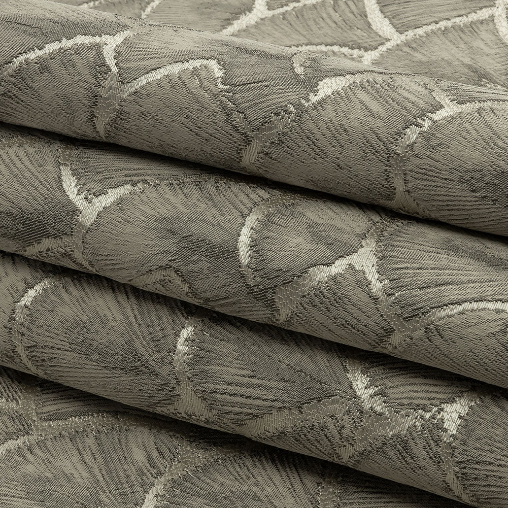 Drapery Jacquard - Pewter Fan Scales - British Imported Folded