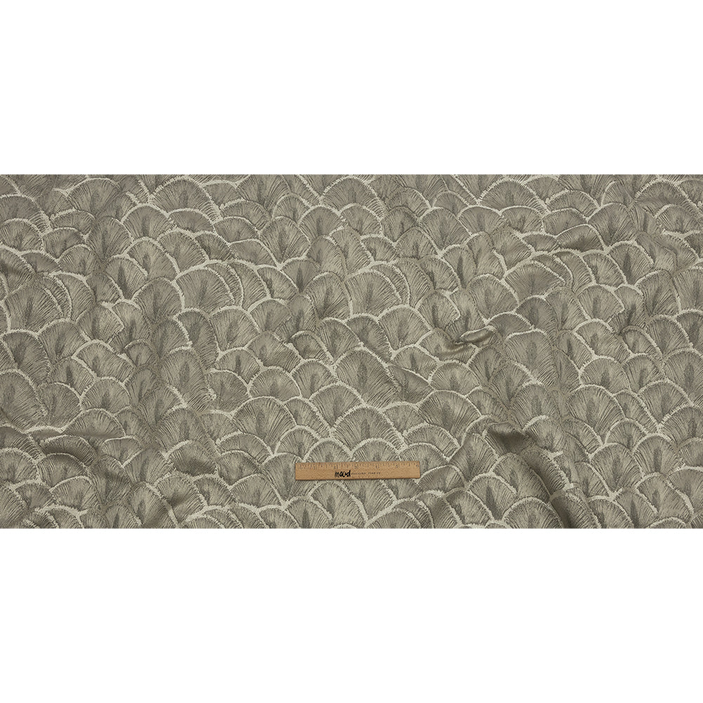 Drapery Jacquard - Pewter Fan Scales - British Imported Full
