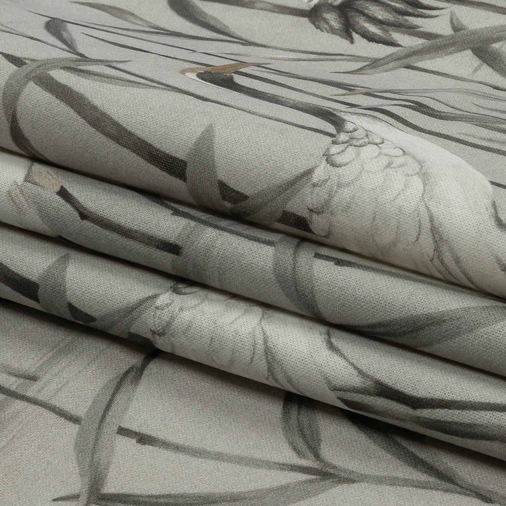 Cotton Canvas Print - Dove Cranes in the Reeds - British Imported Folded