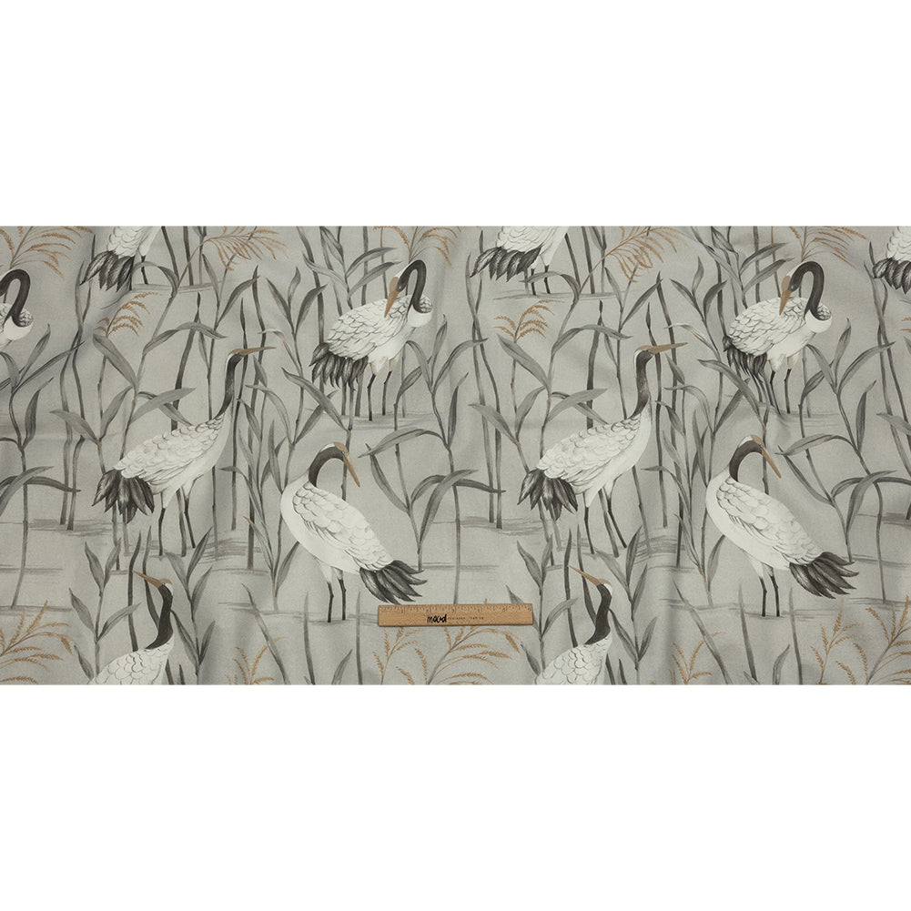 Cotton Canvas Print - Dove Cranes in the Reeds - British Imported Full