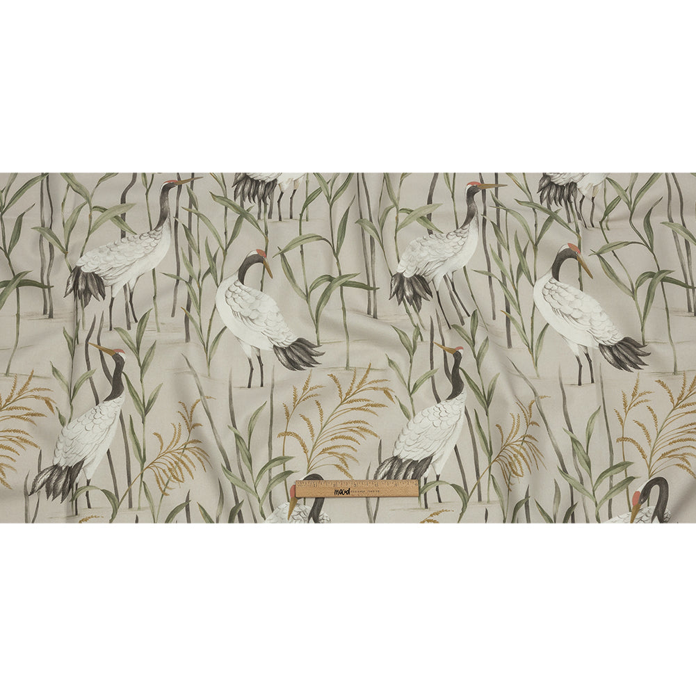 Cotton Canvas Print - Linen Cranes in the Reeds - British Imported Full