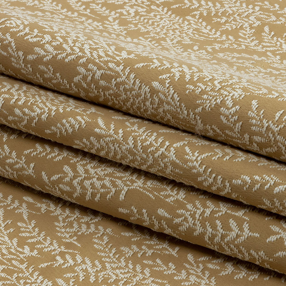 Drapery Jacquard - Gold Little Leaves - British Imported Folded