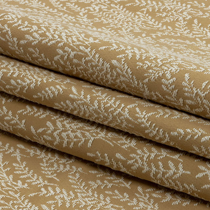 Drapery Jacquard - Gold Little Leaves - British Imported Folded