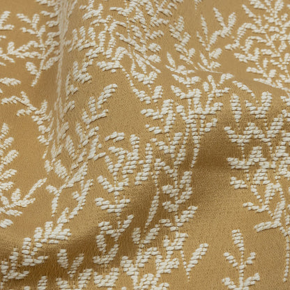 Drapery Jacquard - Gold Little Leaves - British Imported Detail