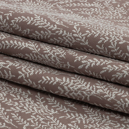 Drapery Jacquard - Mauve Little Leaves - British Imported Folded