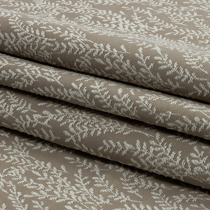 Drapery Jacquard - Putty Little Leaves - British Imported Folded