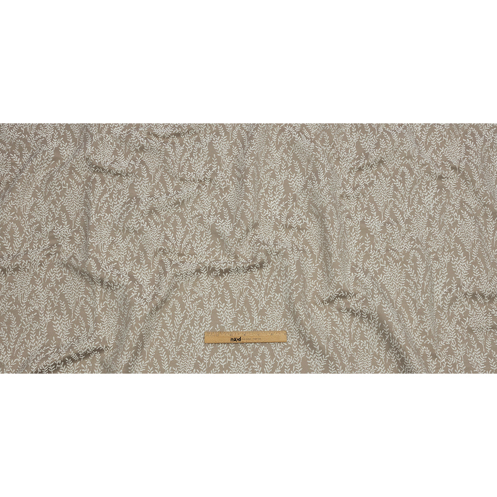 Drapery Jacquard - Putty Little Leaves - British Imported Full