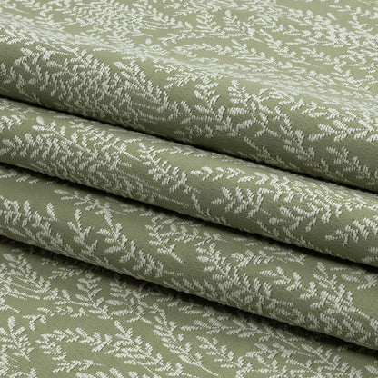 Drapery Jacquard - Sage Little Leaves - British Imported Folded