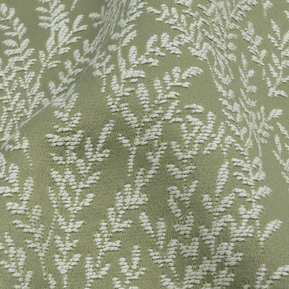 Drapery Jacquard - Sage Little Leaves - British Imported Detail