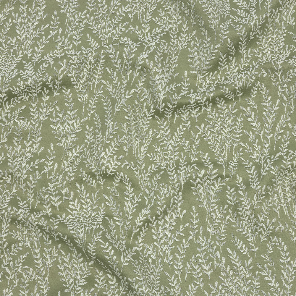 Drapery Jacquard - Sage Little Leaves - British Imported
