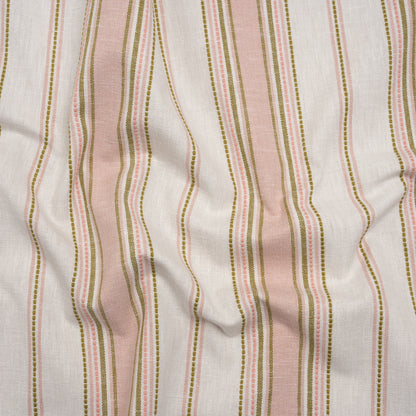 Cotton and Recycled Polyester Woven - Blush Tactile Stripes - British Imported