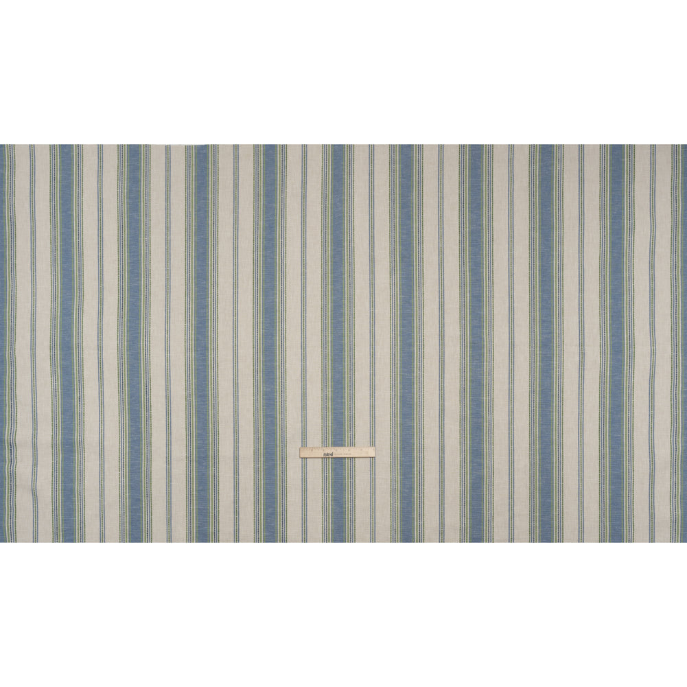 Cotton and Recycled Polyester Woven - Indigo Tactile Stripes - British Imported - Full