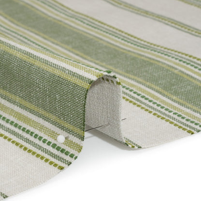 Cotton and Recycled Polyester Woven - Olive Tactile Stripes - British Imported