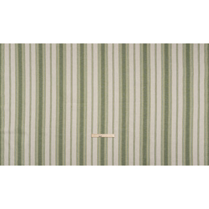 Cotton and Recycled Polyester Woven - Olive Tactile Stripes - British Imported