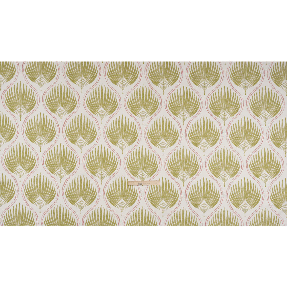 Cotton Canvas Print - Pear Palm Leaf Ogee - British Imported - Full