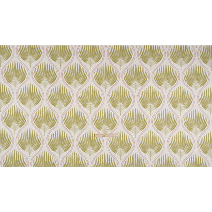 Cotton Canvas Print - Pear Palm Leaf Ogee - British Imported