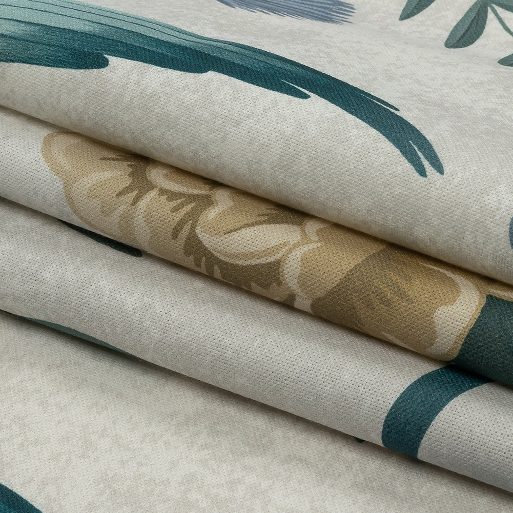 Cotton Canvas Print - Linen Birds in the Garden - British Imported Folded