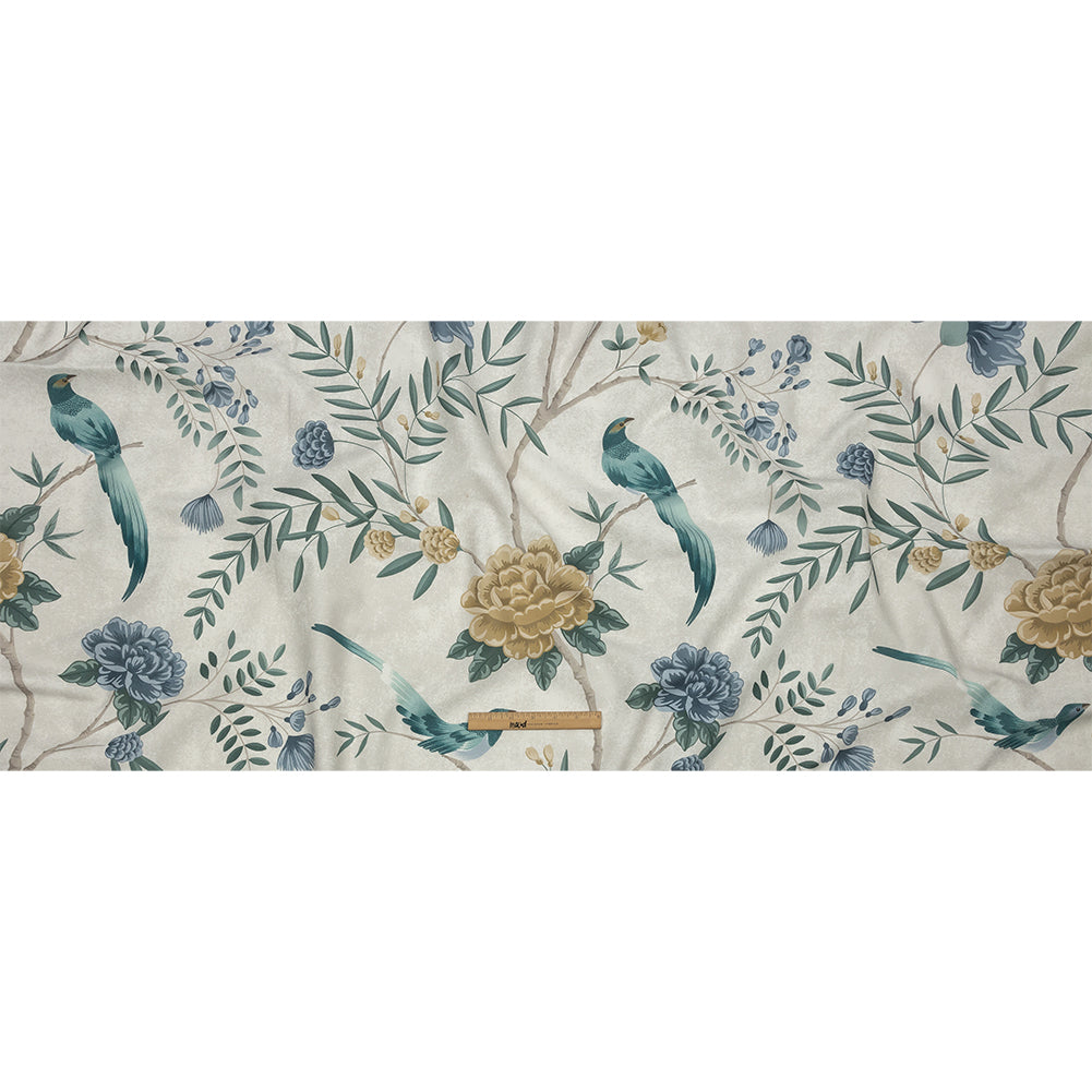 Cotton Canvas Print - Linen Birds in the Garden - British Imported Full