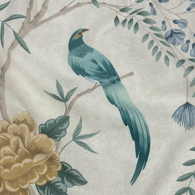 Cotton Canvas Print - Linen Birds in the Garden - British Imported