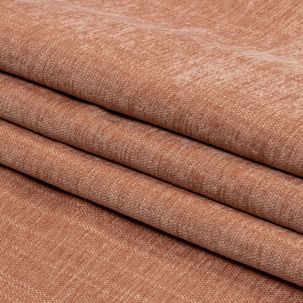 Polyester Upholstery Chenille - Coral - British Imported Folded