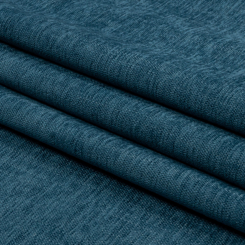 Polyester Upholstery Chenille - Denim - British Imported Folded