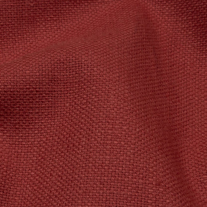 Heavyweight Linen Woven - Cranberry - British Imported Detail