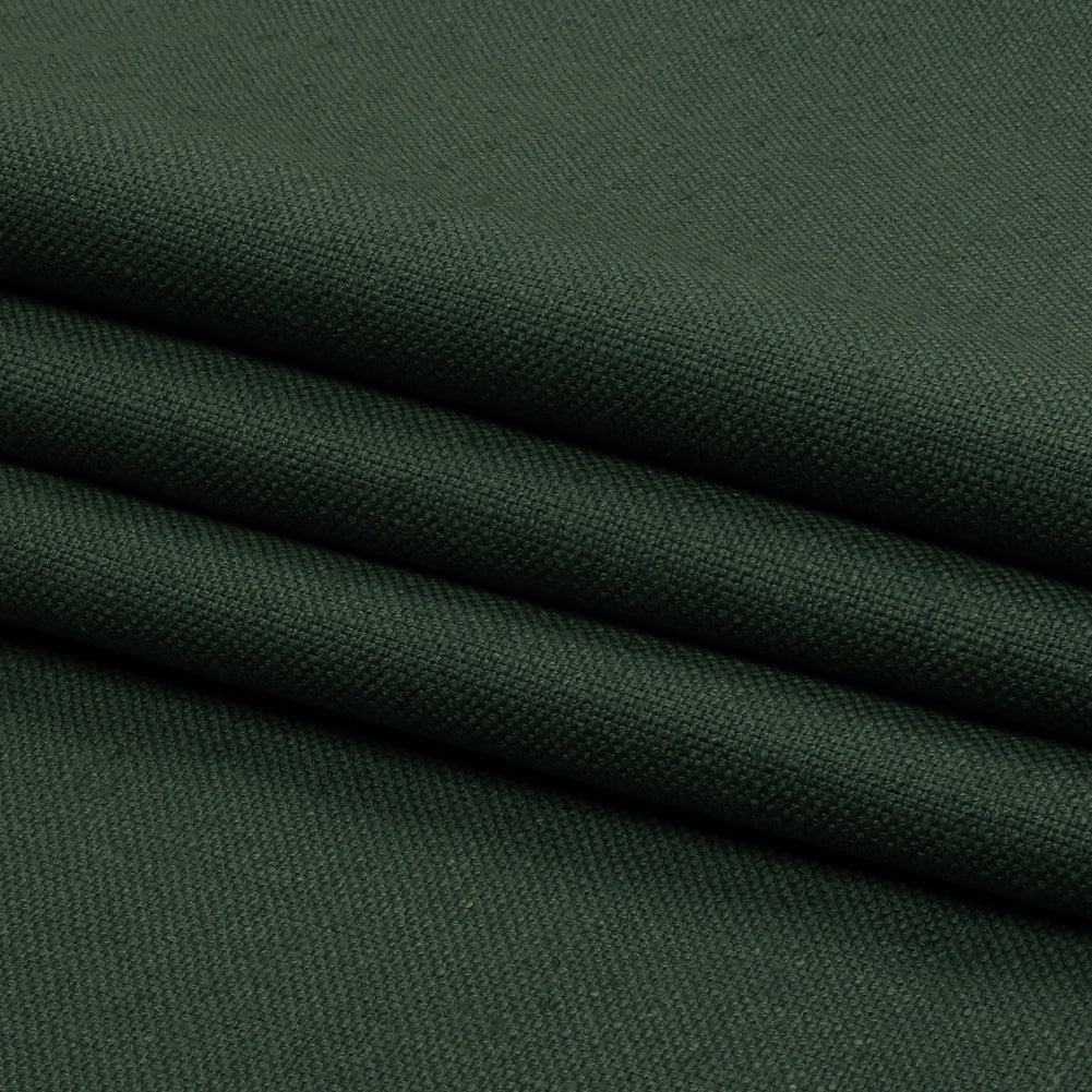 Heavyweight Linen Woven - Emerald - British Imported Folded