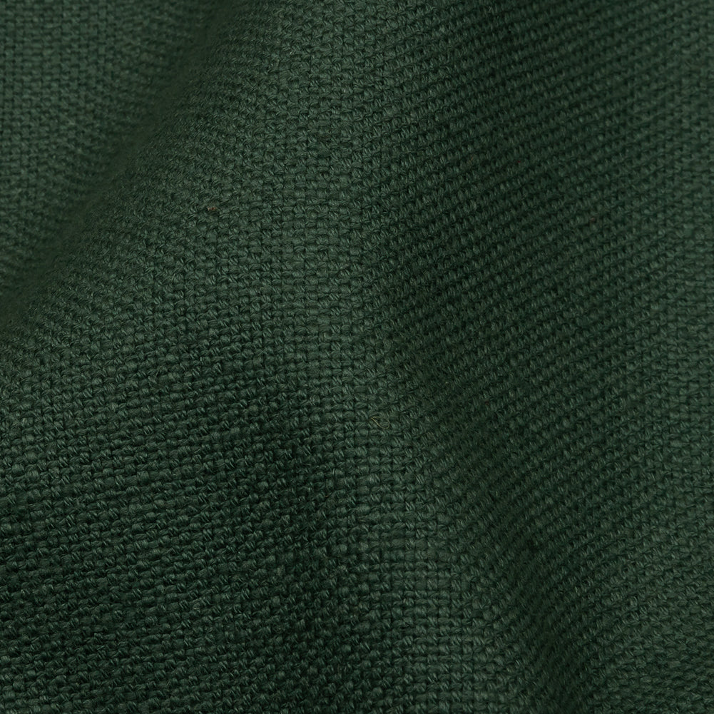 Heavyweight Linen Woven - Emerald - British Imported Detail