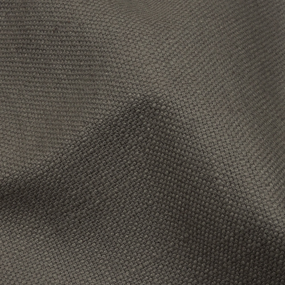 Heavyweight Linen Woven - Grey - British Imported Detail