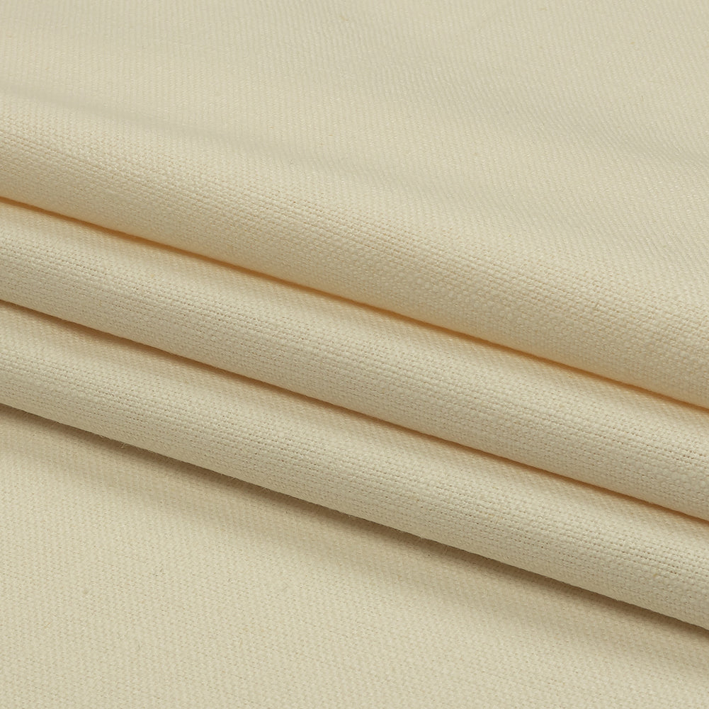 Heavyweight Linen Woven - Ivory - British Imported Folded