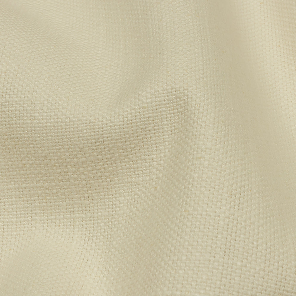 Heavyweight Linen Woven - Ivory - British Imported Detail