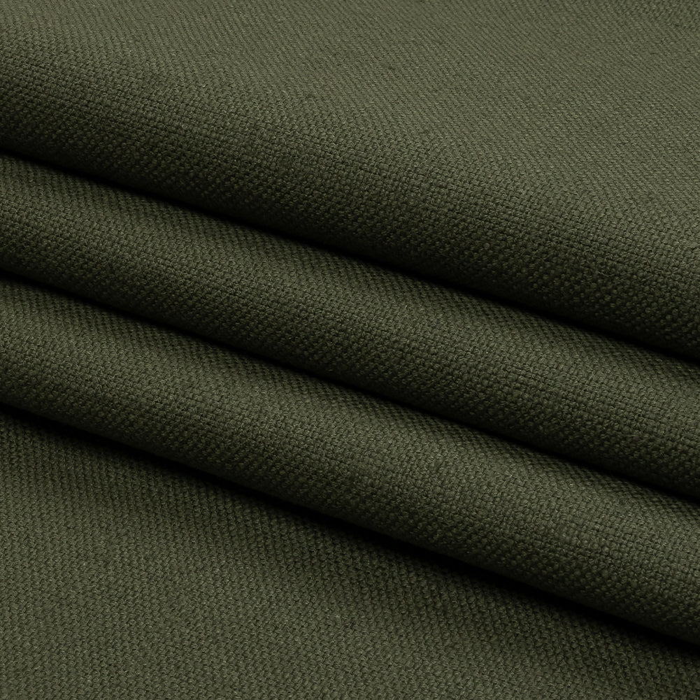 Heavyweight Linen Woven - Khaki - British Imported Folded