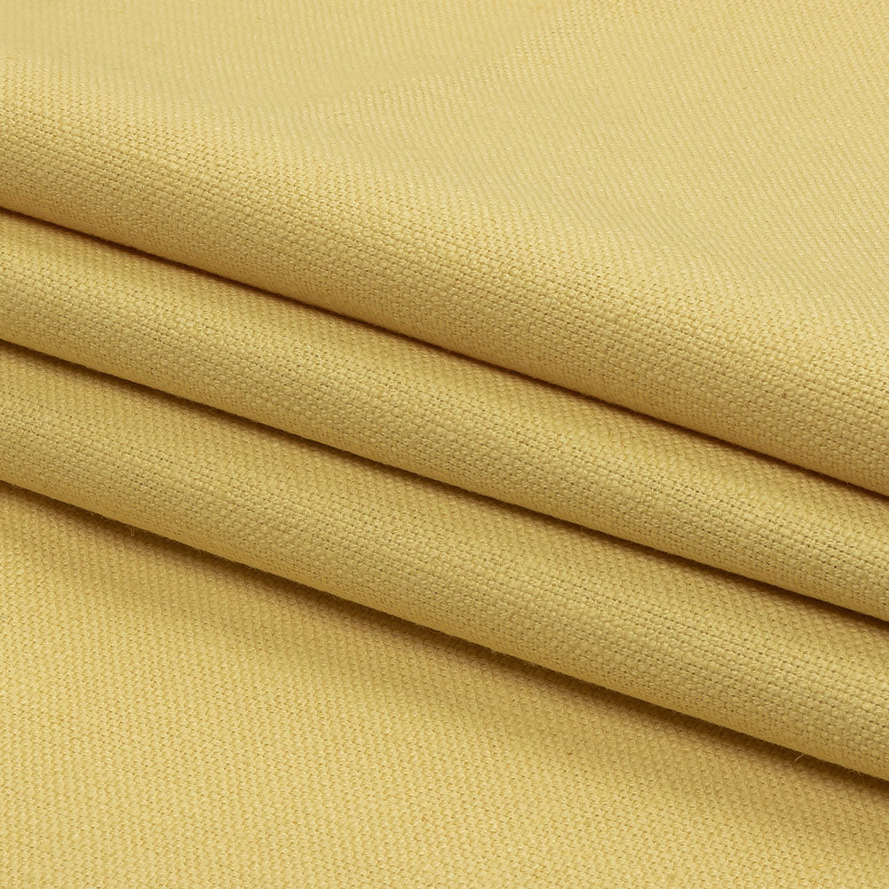 Heavyweight Linen Woven - Lemon - British Imported Folded