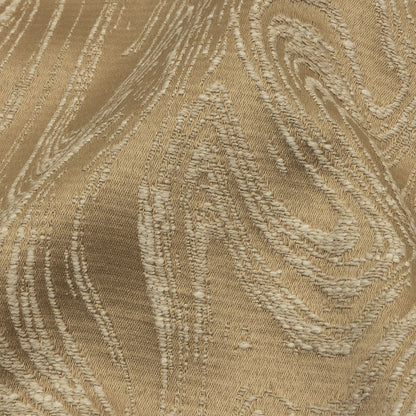 Cotton and Recycled Polyester Drapery Jacquard - Caramel Marbled Lines - British Imported Detail