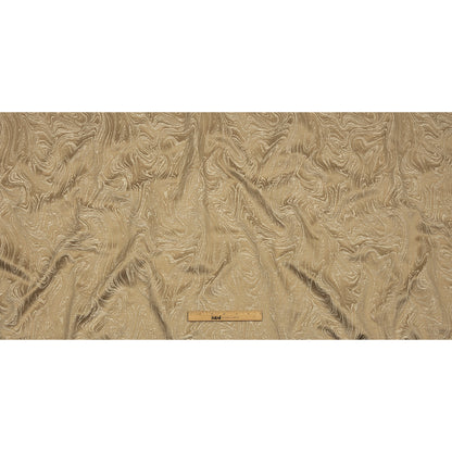 Cotton and Recycled Polyester Drapery Jacquard - Caramel Marbled Lines - British Imported Full