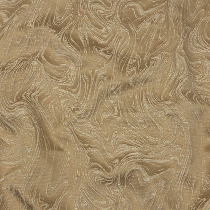 Cotton and Recycled Polyester Drapery Jacquard - Caramel Marbled Lines - British Imported