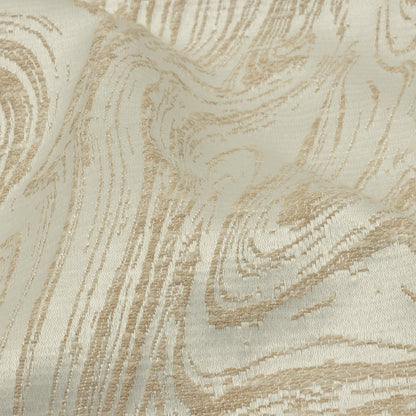 Cotton and Recycled Polyester Drapery Jacquard - Champagne Marbled Lines - British Imported Detail