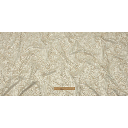 Cotton and Recycled Polyester Drapery Jacquard - Champagne Marbled Lines - British Imported Full