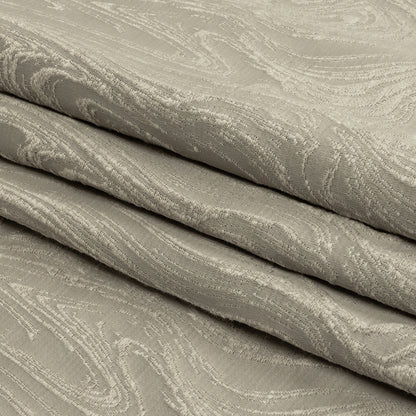 Cotton and Recycled Polyester Drapery Jacquard - Silver Marbled Lines - British Imported Folded