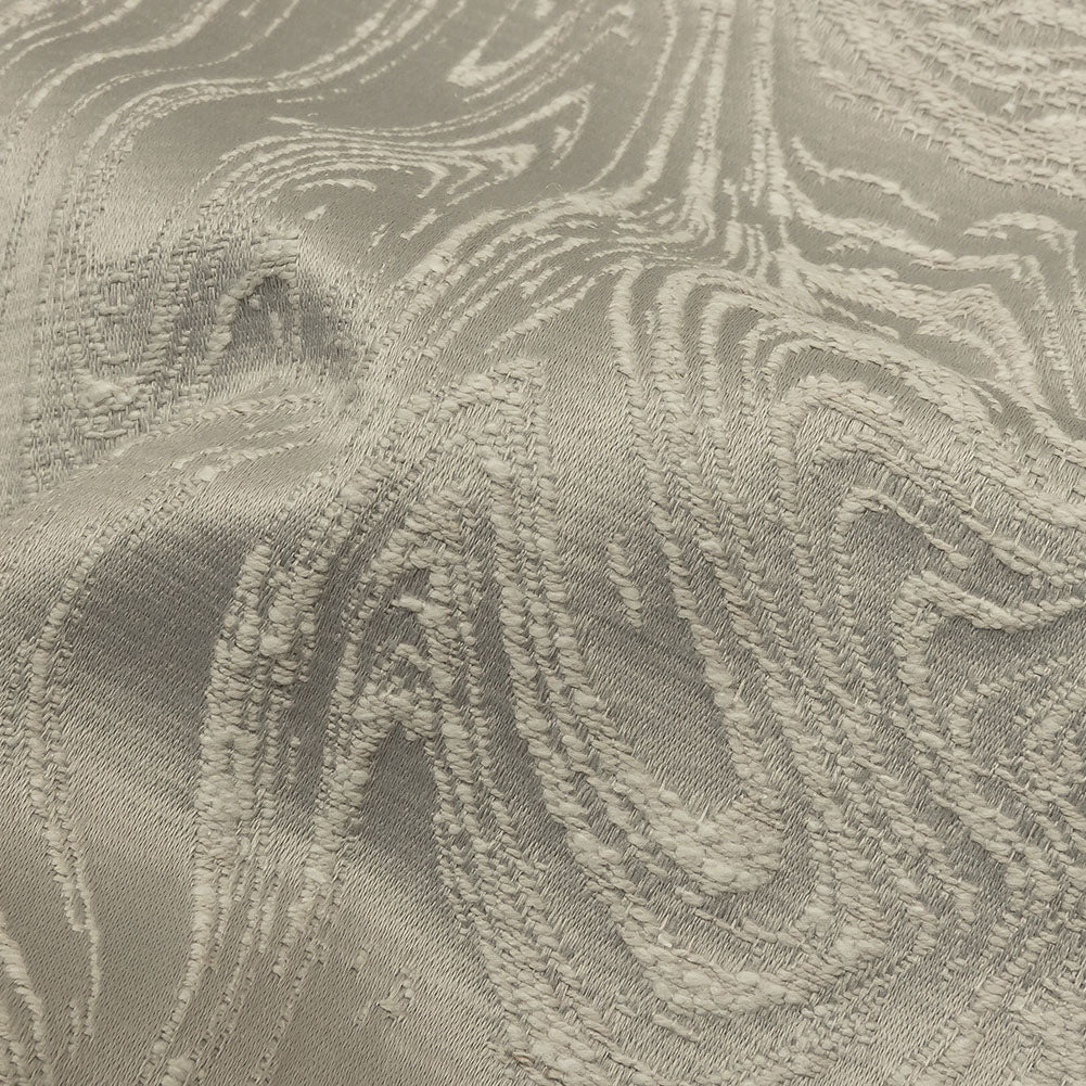 Cotton and Recycled Polyester Drapery Jacquard - Silver Marbled Lines - British Imported Detail