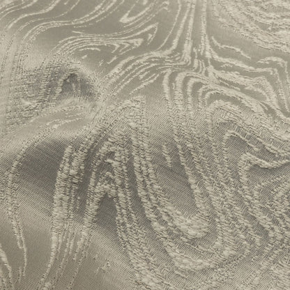 Cotton and Recycled Polyester Drapery Jacquard - Silver Marbled Lines - British Imported Detail