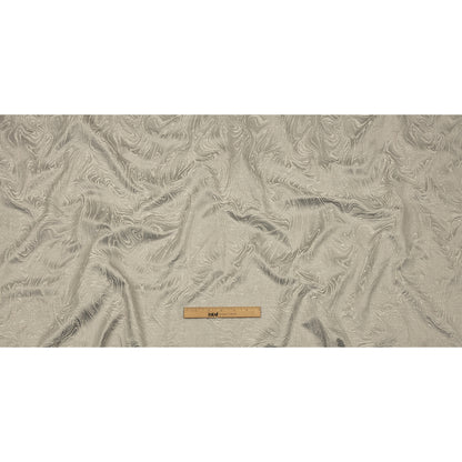 Cotton and Recycled Polyester Drapery Jacquard - Silver Marbled Lines - British Imported Full