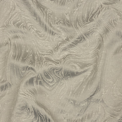 Cotton and Recycled Polyester Drapery Jacquard - Silver Marbled Lines - British Imported